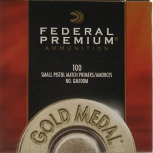 Federal Premium Gold Medal Small Pistol Match Primers #100M Box of 1000 (10 Trays of 100)